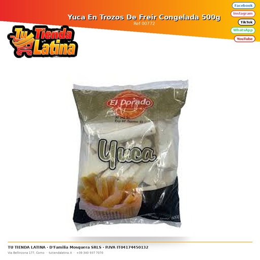 [00772] Frozen Cassava in Frying Pieces 500g