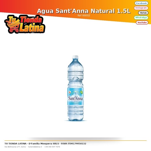 [00002] Agua Sant'Anna Natural 1.5L