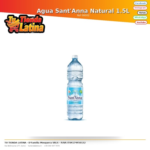 [00002] Agua Sant'Anna Natural 1.5L
