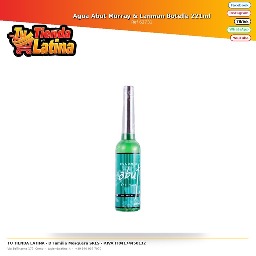 [62731] Bottiglia d'acqua Abut Murray & Lanman da 221 ml