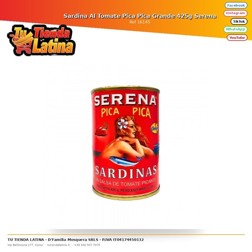 [16145] Sardina Al Tomate Pica Pica Grande 425g Serena