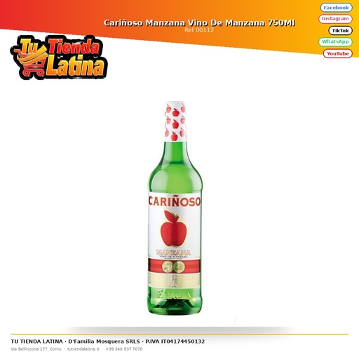 [00112] Cariñoso Manzana Vino De Manzana 750Ml