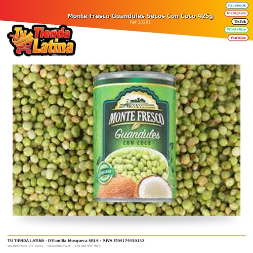 [23291] Monte Fresco Guandules Secos Con Coco 425g