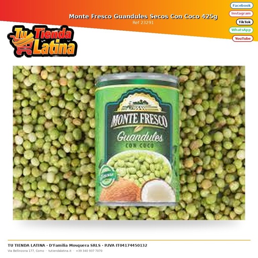 [23291] Monte Fresco Guandules Secos Con Coco 425g