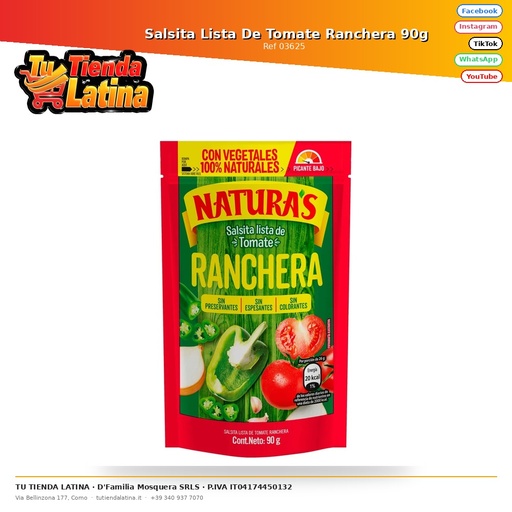 [03625]  Salsita Lista De Tomate Ranchera 90g