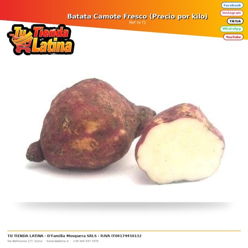 [te f1] Patate dolci fresche (prezzo al chilo)