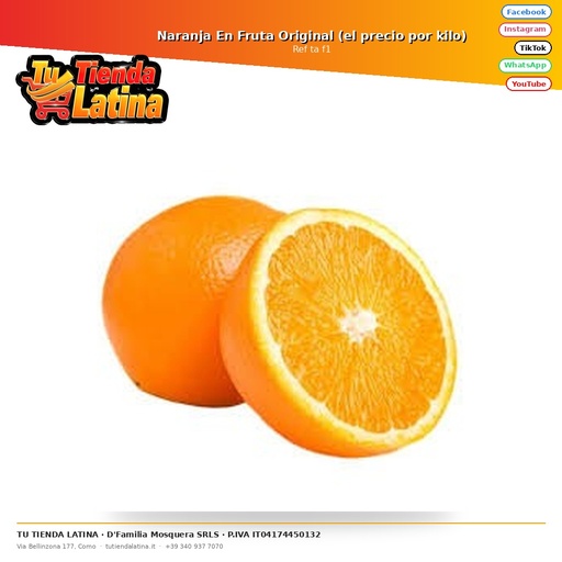 [ta f1] Naranja En Fruta Original (el precio por kilo)