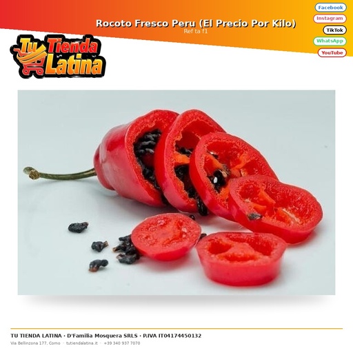 [ta f1] Rocoto Fresco Peru (El Precio Por Kilo)