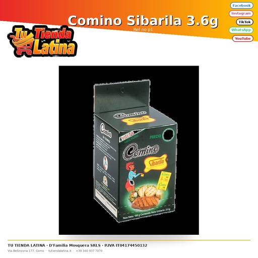 [no p1] Cumin Sibarila 3.6g