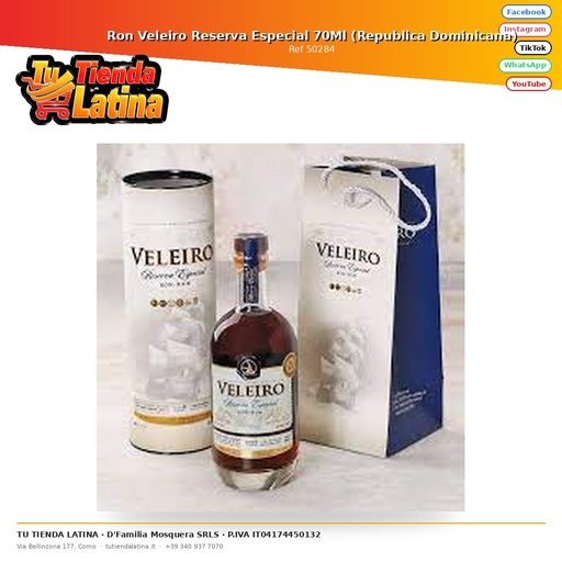 [50284] Rum Veleiro Special Reserve 70Ml (Repubblica Dominicana)