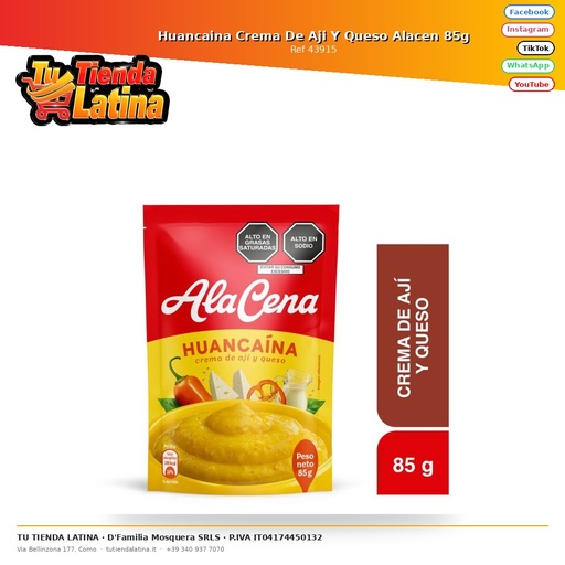 [43915] Huancaina Crema di Peperoncino e Formaggio Alacen 85g