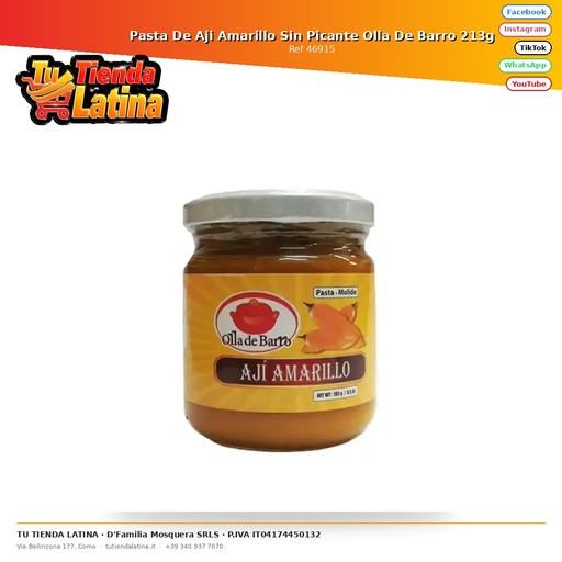 [46915] Pasta Di Peperoncino Giallo In Terracotta Senza Piccante 213g