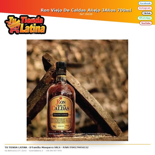 [16608] Ron Viejo De Caldas Añejo 3Años 700ml