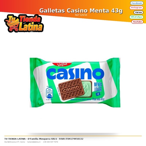 [52658] Galletas Casino Menta 43g