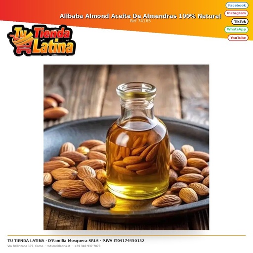 [74165] Olio di mandorle naturale al 100% di mandorle Alibaba