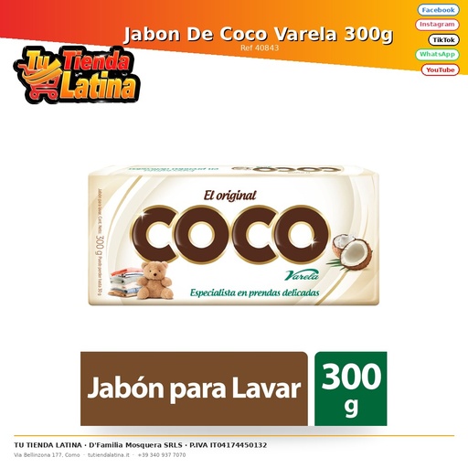 [40843] Jabon De Coco Varela 300g