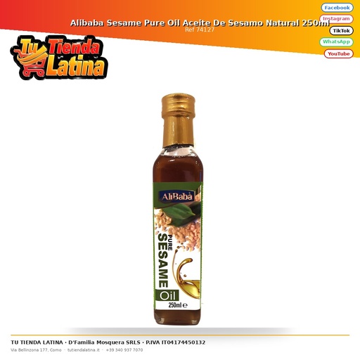 [74127] Alibaba Sesame Pure Oil Aceite De Sesamo Natural 250ml