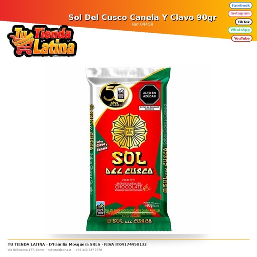 [04459] Sol Del Cusco Cinnamon and Cloves 90gr