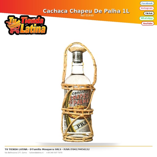 [01449] Cachaca Chapeu De Palha 1L