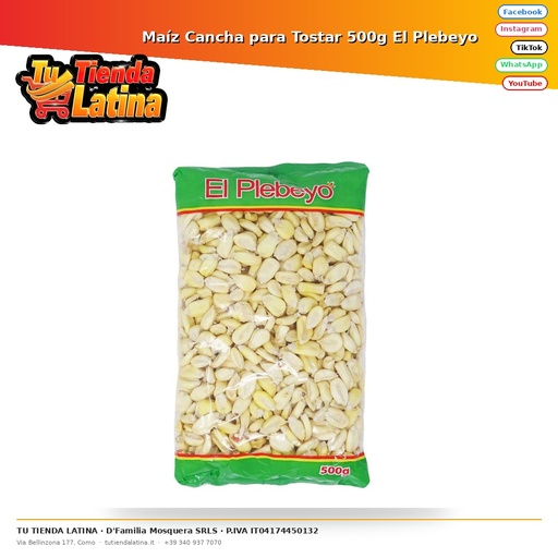 Cancha Corn for Roasting 500g El Plebeyo