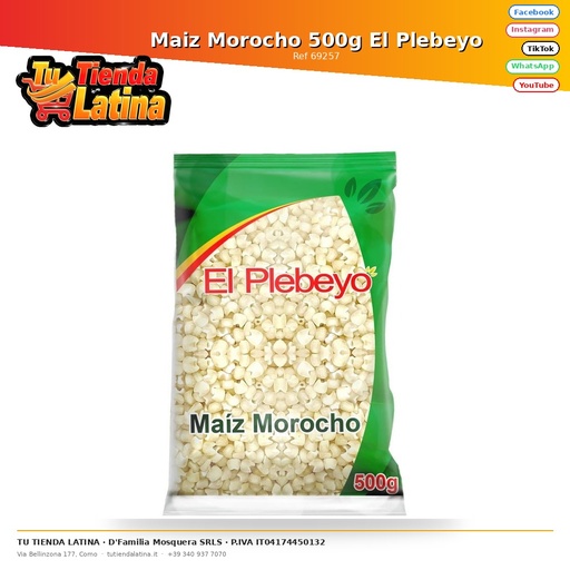 [69257] Maiz Morocho 500g El Plebeyo