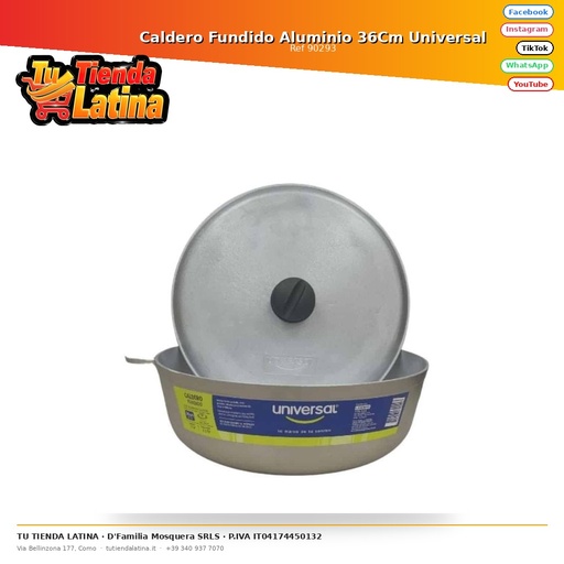 [90293] Calderone in fusione di alluminio 36 cm universale