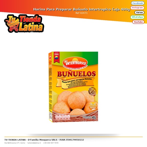 [02471] Harina Para Preparar Buñuelo Intertropico Caja 400g