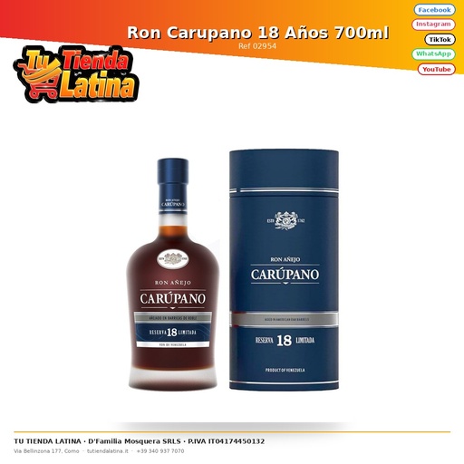 [02954] Ron Carupano 18 Años 700ml