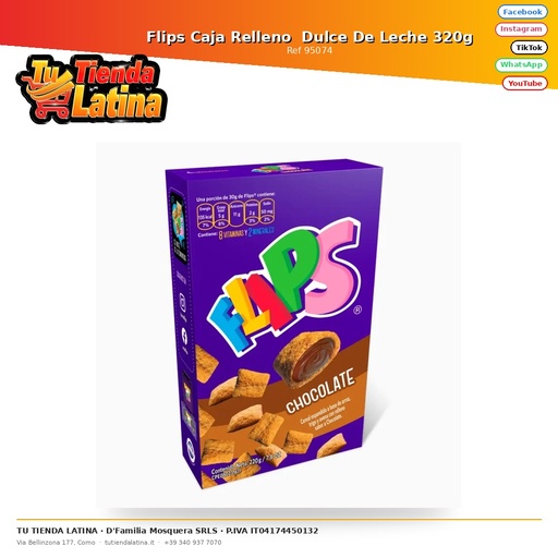 [95074] Flips Caja Relleno  Dulce De Leche 220g
