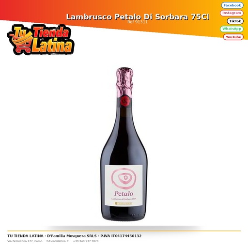 [91311] Lambrusco Petalo Di Sorbara 75Cl