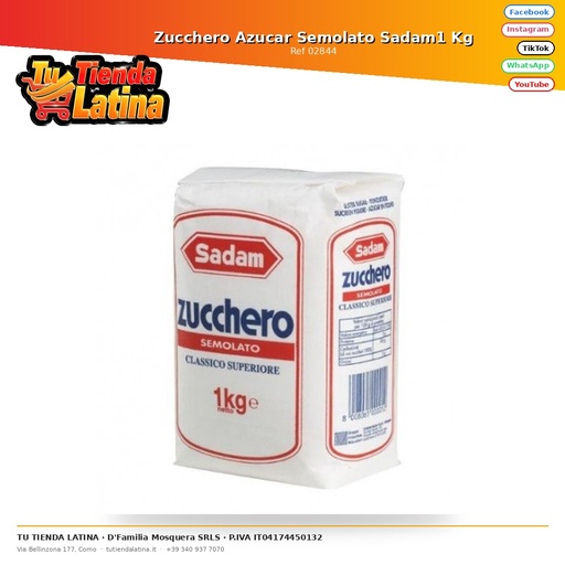 [02844] Zucchero Azucar Semolato Sadam1 Kg