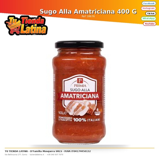 [18676] Sugo Alla Amatriciana 400 G