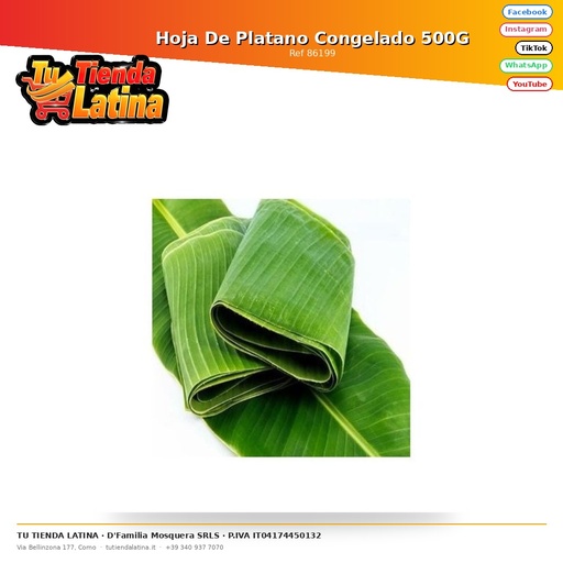 [86199] Hoja De Platano Congelado 500G