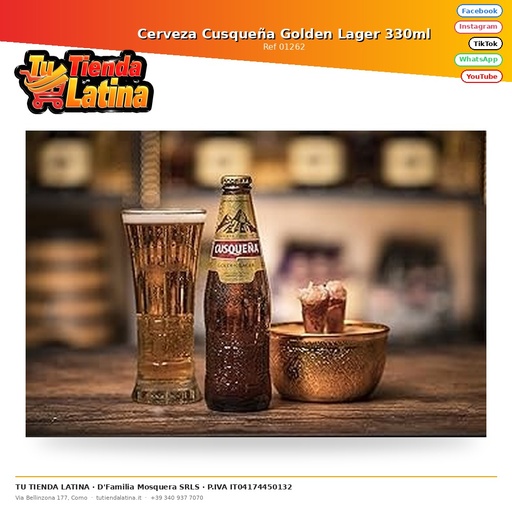 [01262] Cerveza Cusqueña Golden Lager 330ml