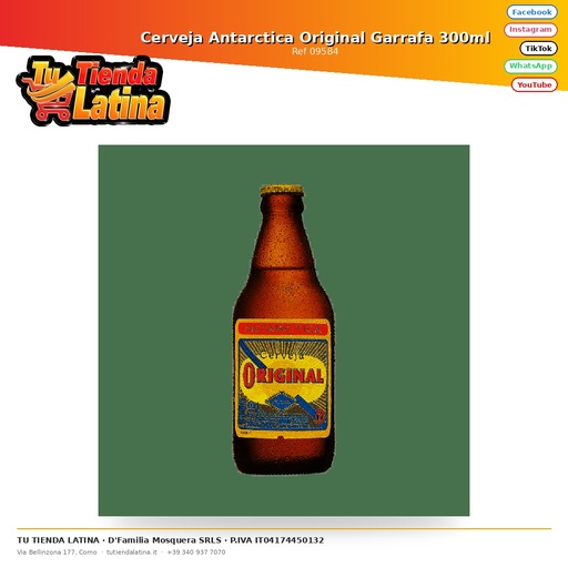 [09584] Cerveja Antarctica Original Garrafa 300ml