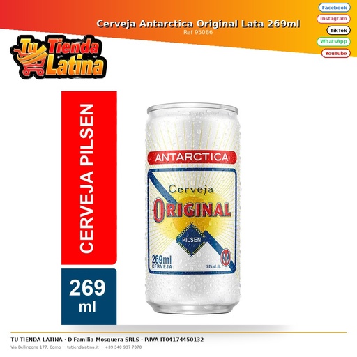 [95086] Cerveja Antarctica Original Can 269ml