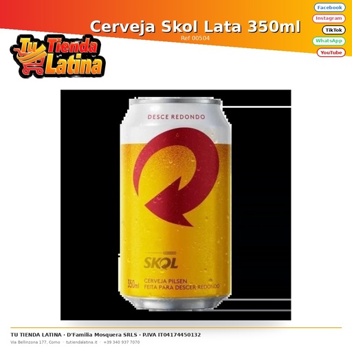 [00504] Skol Beer Can 350ml