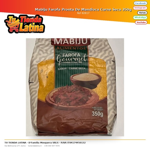 [82817] Mabiju Farofa Carne Pronta Manioca Secca 350g
