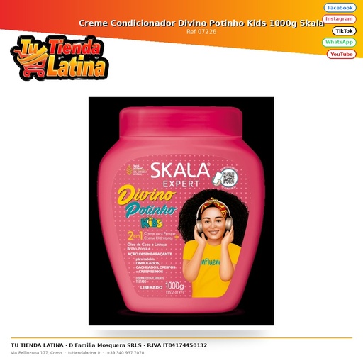 [07226] Creme Condicionador Divino Potinho Kids 1000g Skala