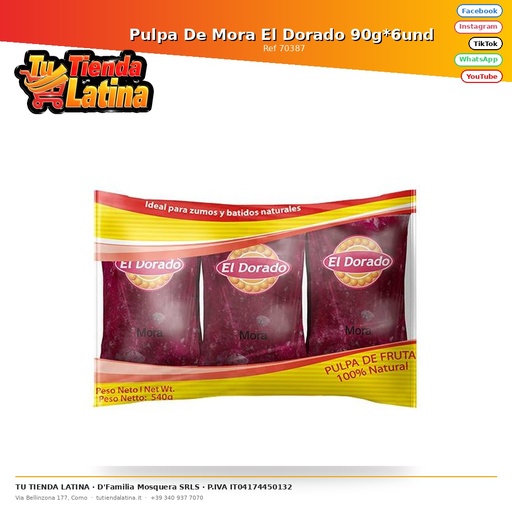 [70387] El Dorado Blackberry Pulp 90g*6und