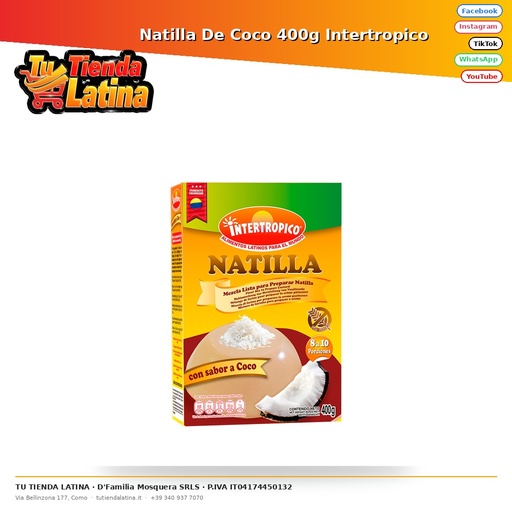 Natilla De Coco 400g Intertropico