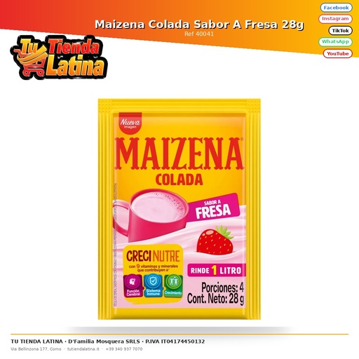 [40041] Strawberry Flavored Cornstarch 28g
