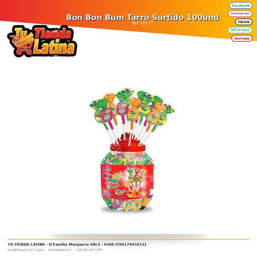 [11777] Bon Bon Bum Assorted Jar 100 units