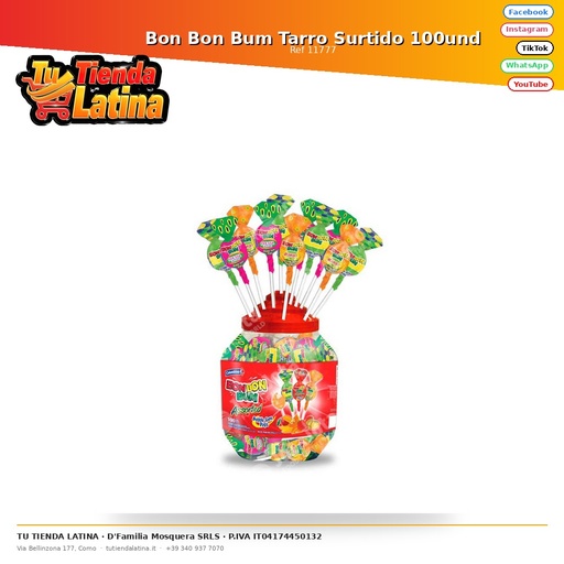 [11777] Bon Bon Bum Tarro Surtido 100und
