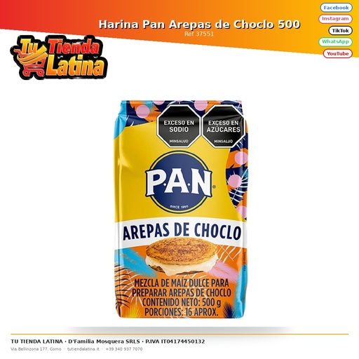 [37551] Harina Pan Arepas de Choclo 500