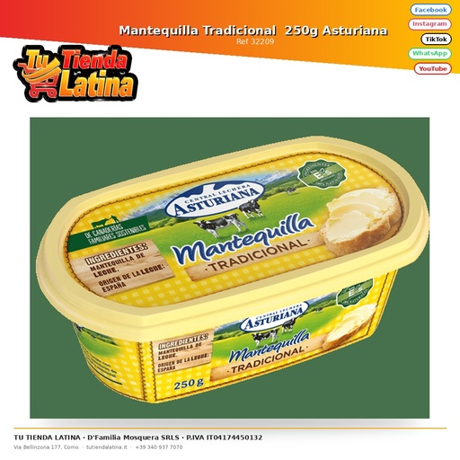 [32209] Mantequilla Tradicional  250g Asturiana 