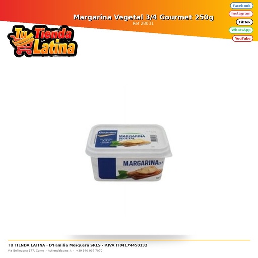 [28031] Margarina Vegetal 3/4 Gourmet 250g
