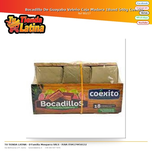 [80217] Bocadillo De Guayaba Veleño Caja Madera 18und 540g Coexito