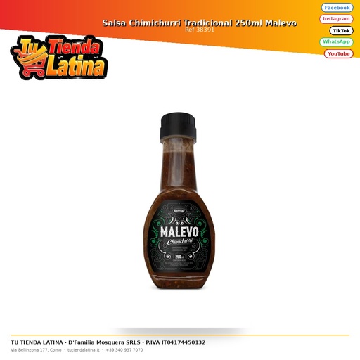 [38391] Salsa Chimichurri Tradicional 250ml Malevo