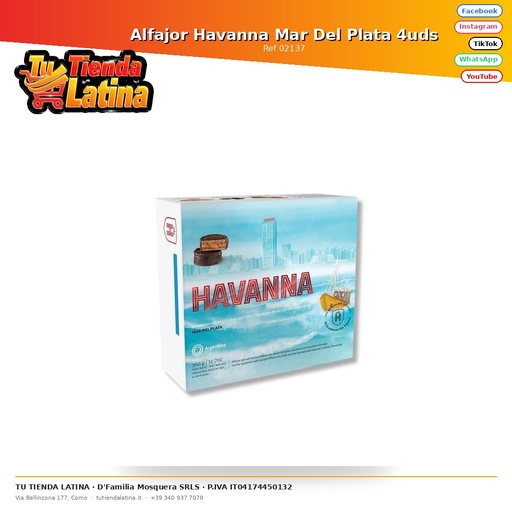[02137] Alfajor Havanna Mar Del Plata 4uds